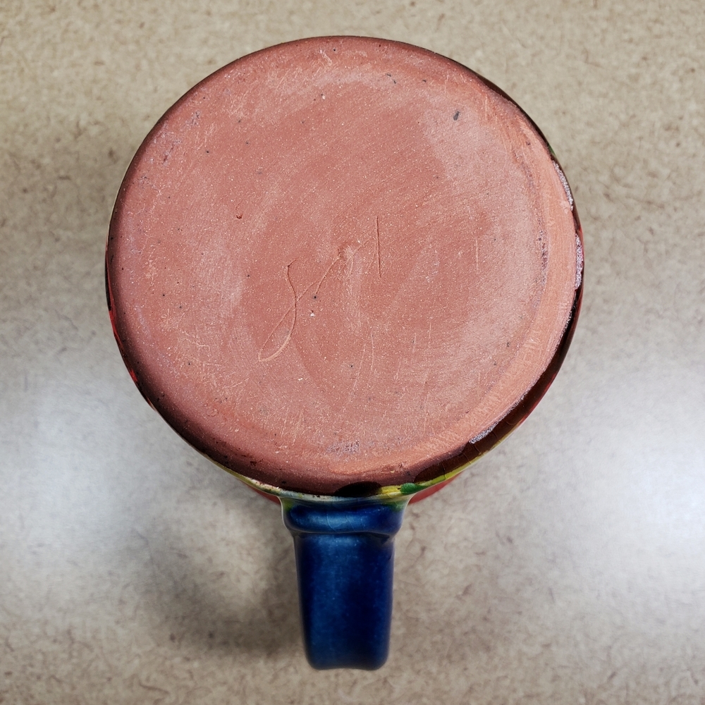 Hand-Painted Red Tulip Terra Cotta Mug - Picture 9 of 10